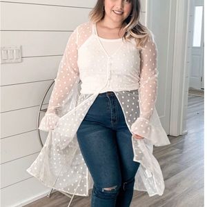 Sheer white cardigan